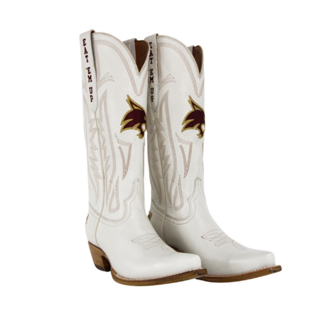 White Western Cowboy Boots with Embroidered Design